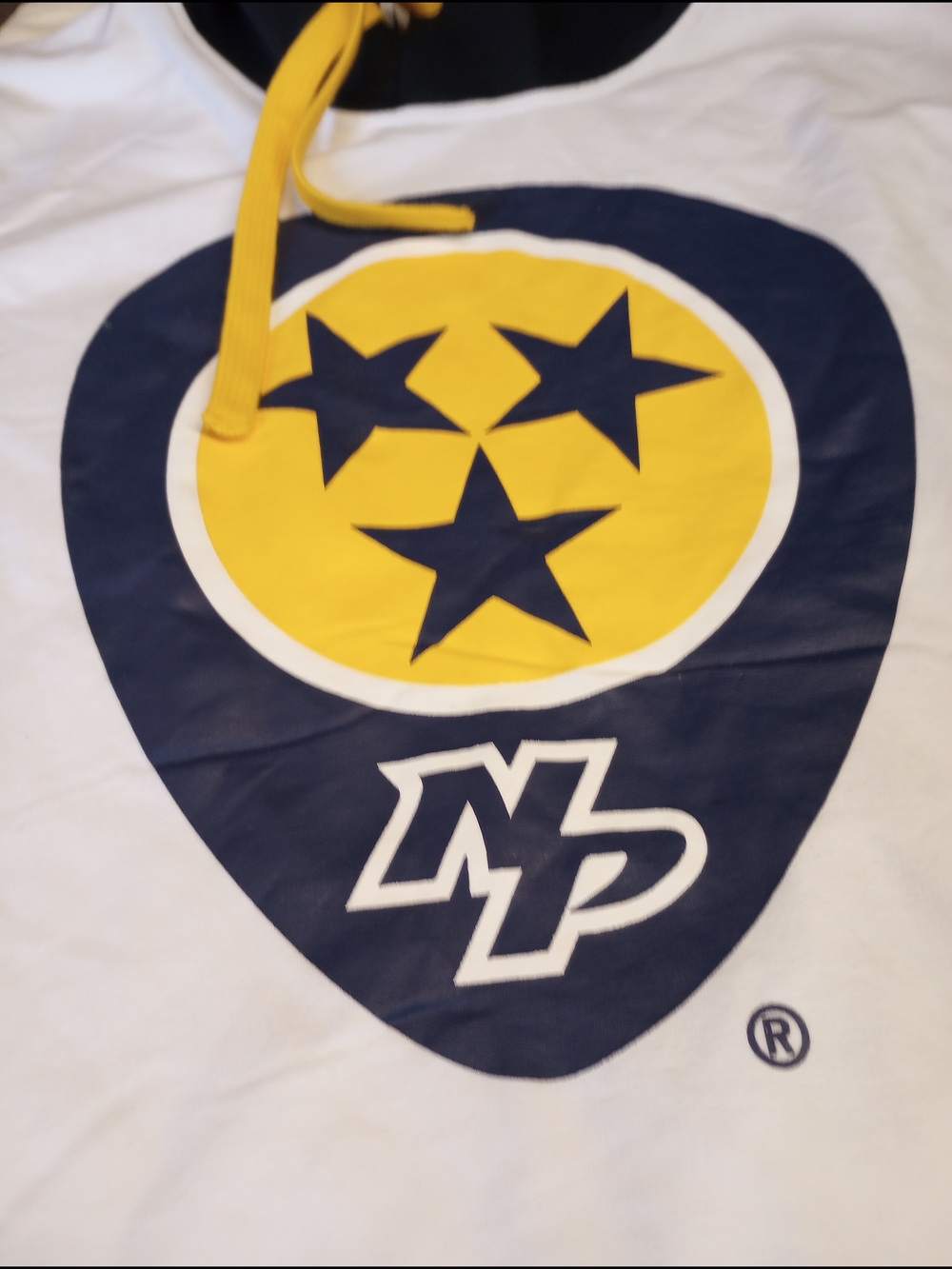 Nashville Predators White Navy Yellow Graphic Originals Hoodie Medium
